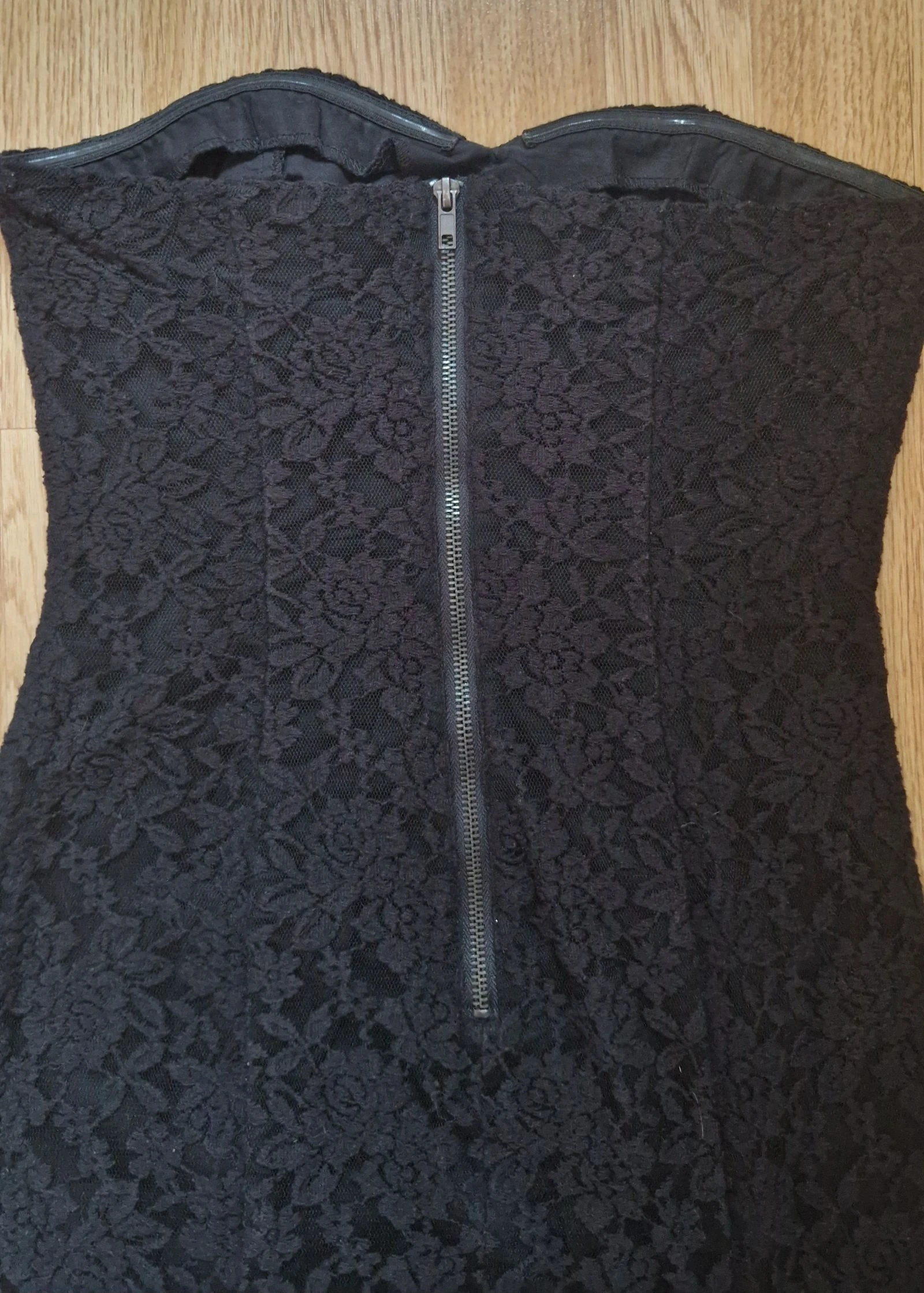 Vestido negro palabra de honor encaje Blanco M – photo 15